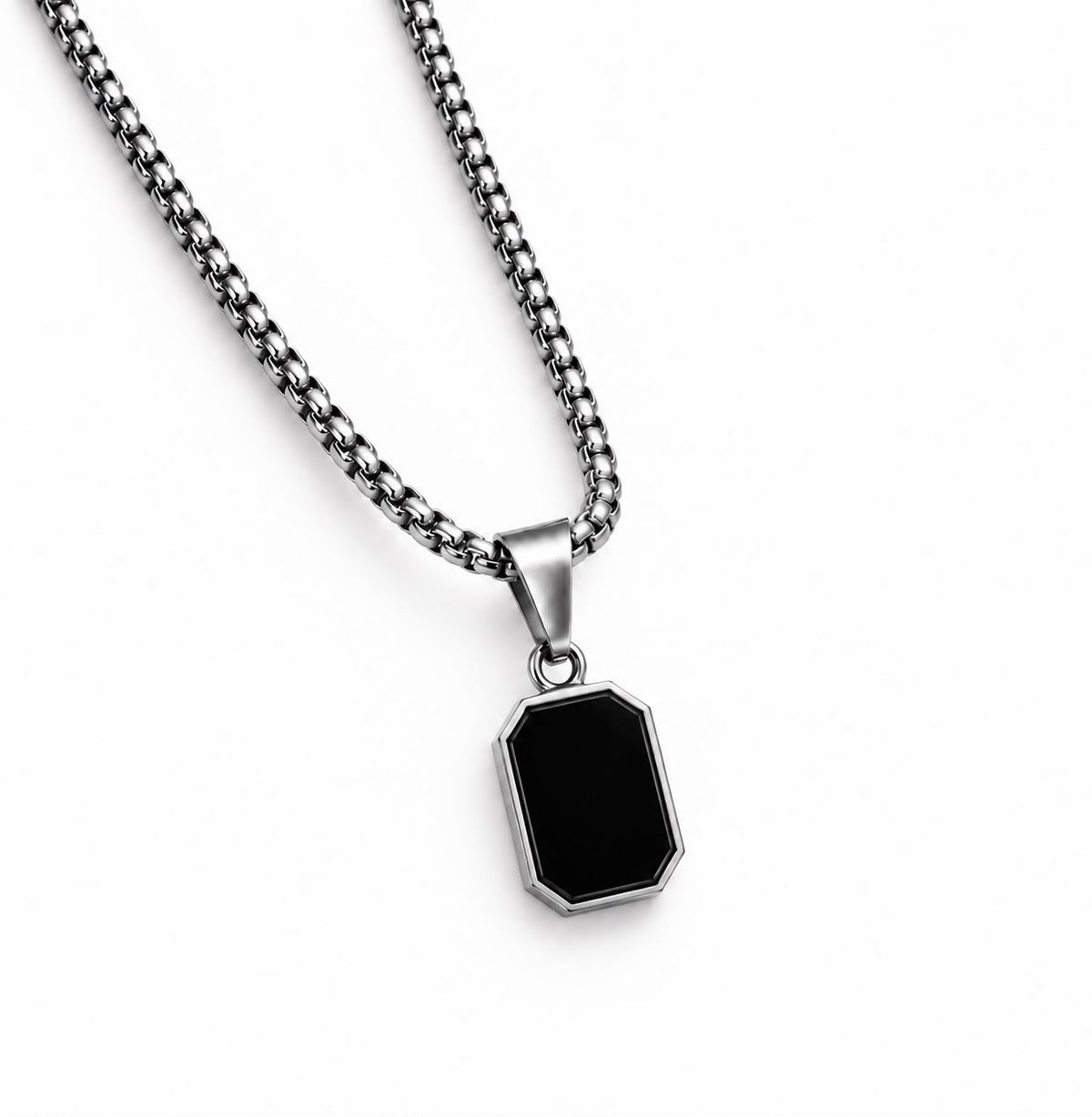 Obsidian Emerald-Cut Pendent