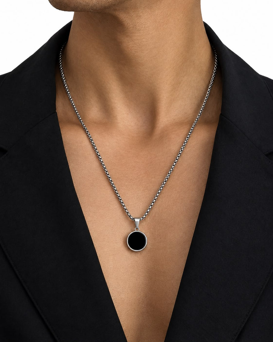 Obsidian Circular Pendent