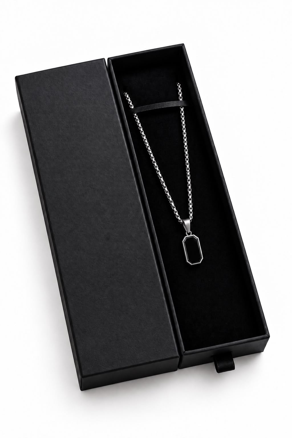 Obsidian Emerald-Cut Pendent