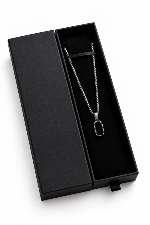 Obsidian Emerald-Cut Pendent