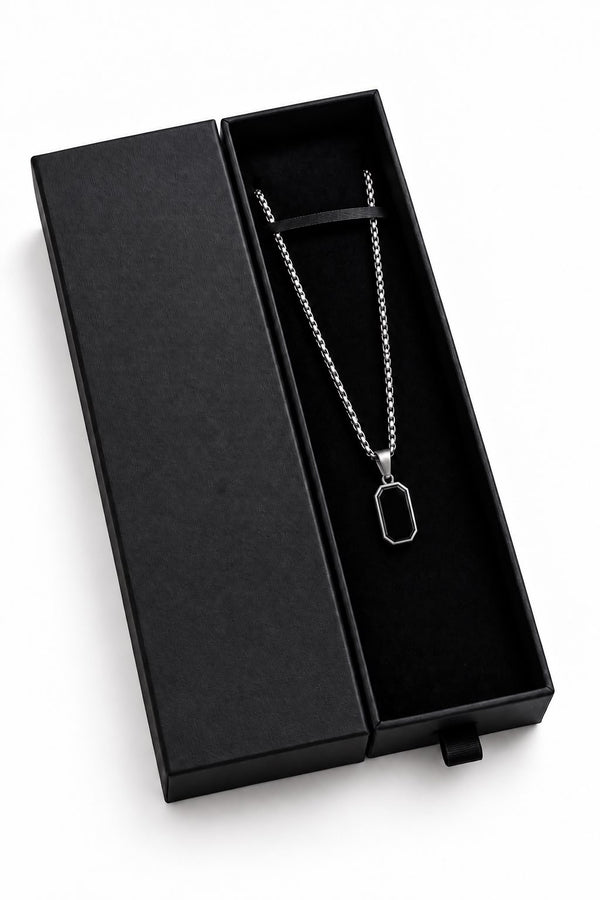 Obsidian Emerald-Cut Pendent