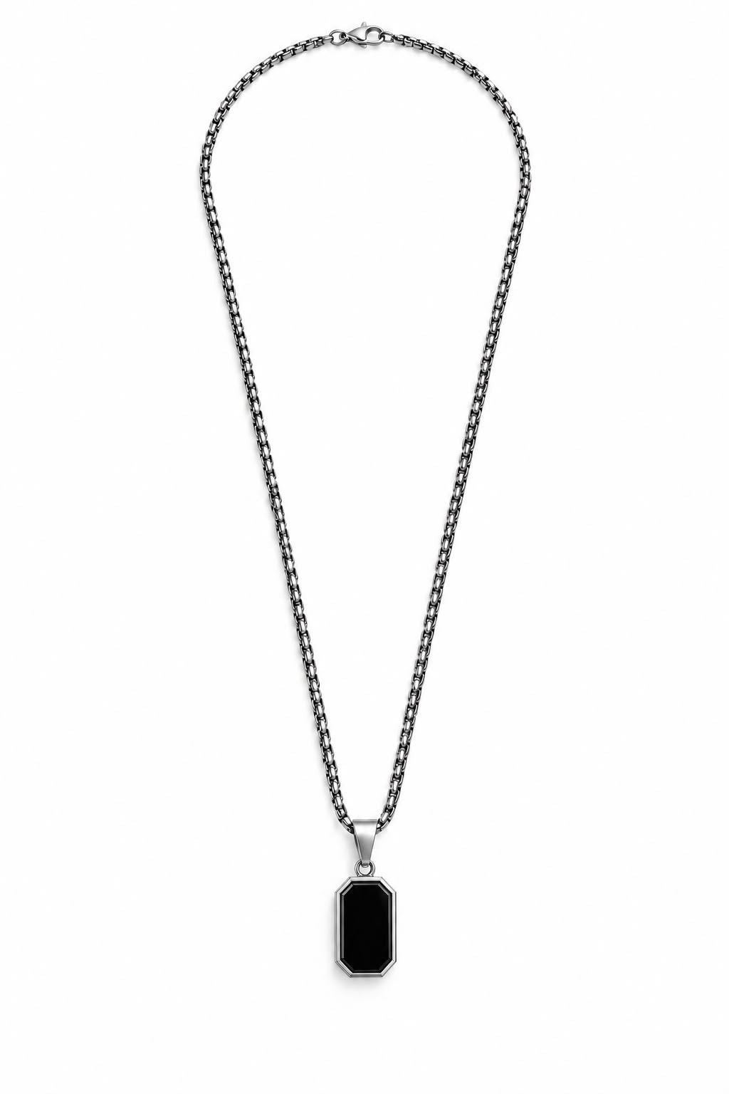 Obsidian Emerald-Cut Pendent
